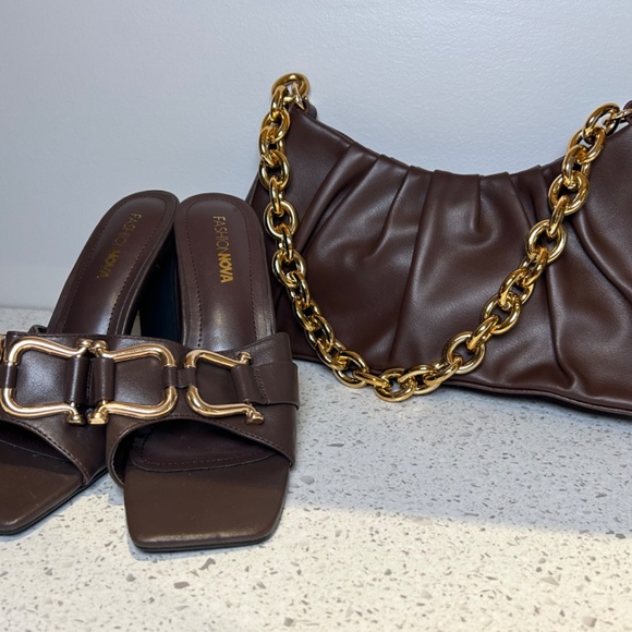 New Brown Heels & Purse - Picture 3 of 4